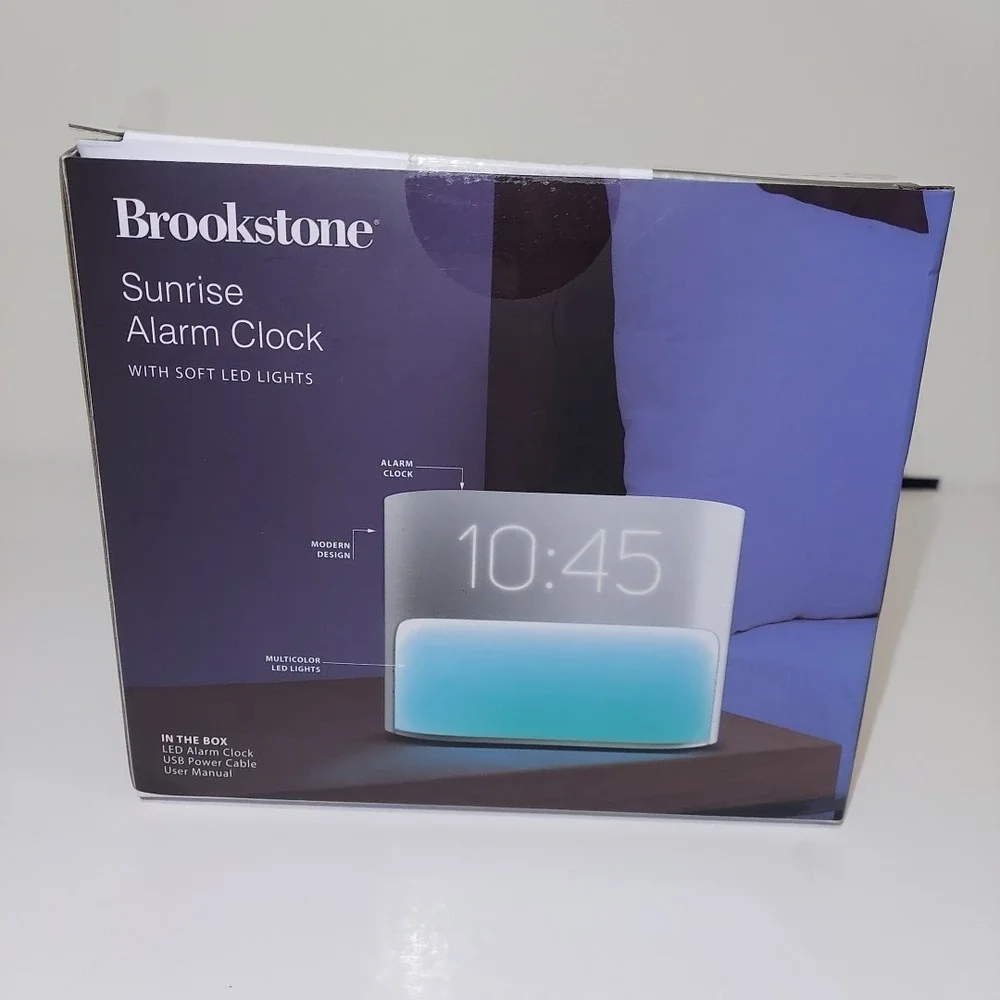 MSRP $90 Brookstone Sunrise Alarm Clock BRAND NEW Free Shipping